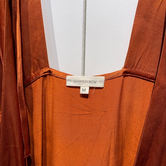 Whimsy + Row Lola Wrap Dress in Rust Size M - Picture 8 of 10